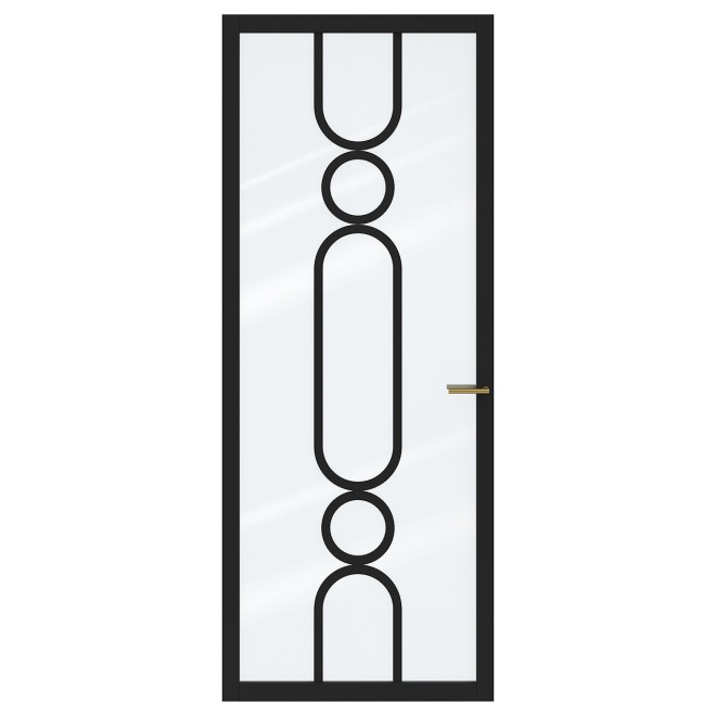 Binnendeur Skantrae SSL 14523 Blank Glas Zwart Gelakt